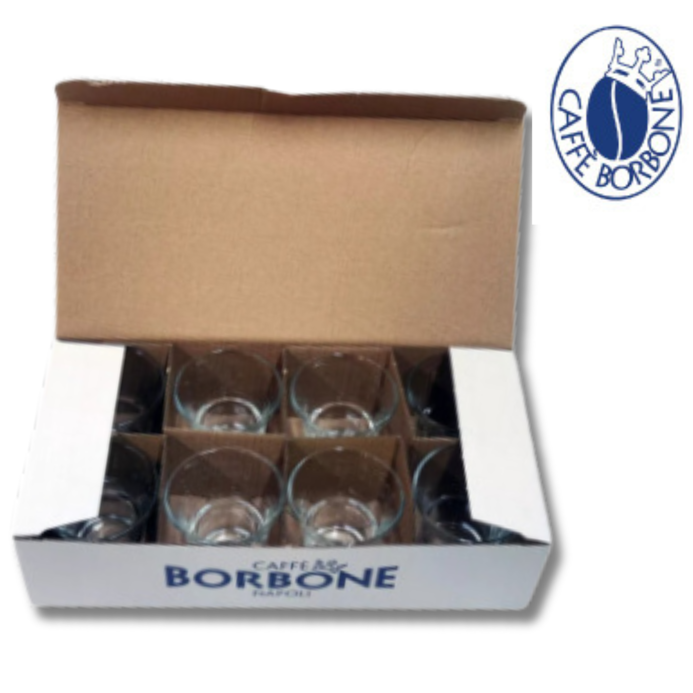 Set di 8 bicchieri in vetro Caffè Borbone