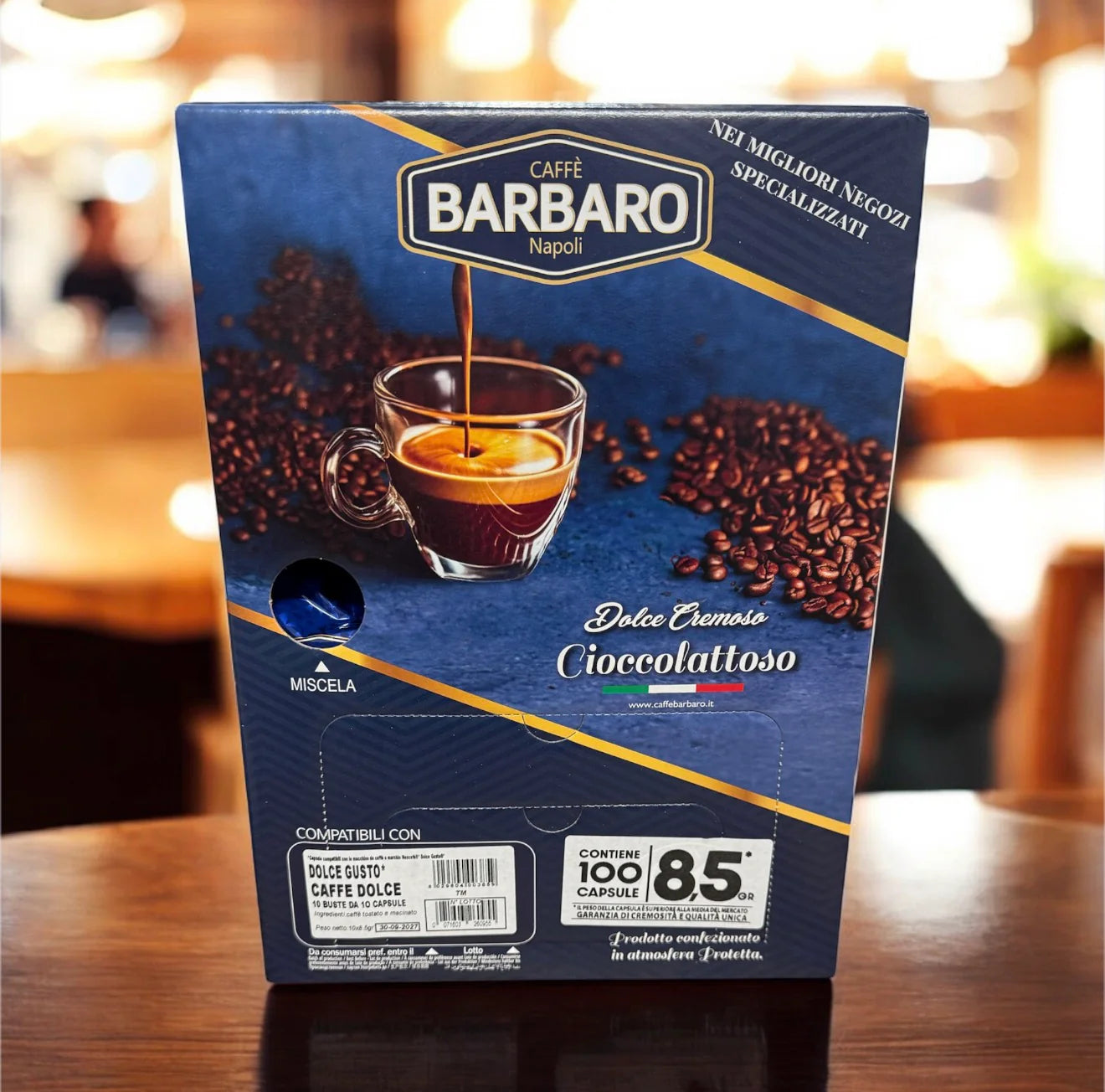 100 Capsule DOLCEGUSTO - Caffè Barbaro - MISCELA BLU | Dolce, cremoso e cioccolattoso (Copia)