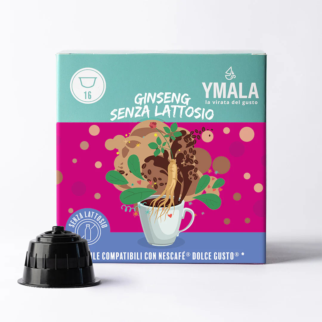 DOLCEGUSTO SENZA LATTOSIO - Ymala - Cappuccino, Ginseng e Frutti di Bosco | Box da 16 Capsule