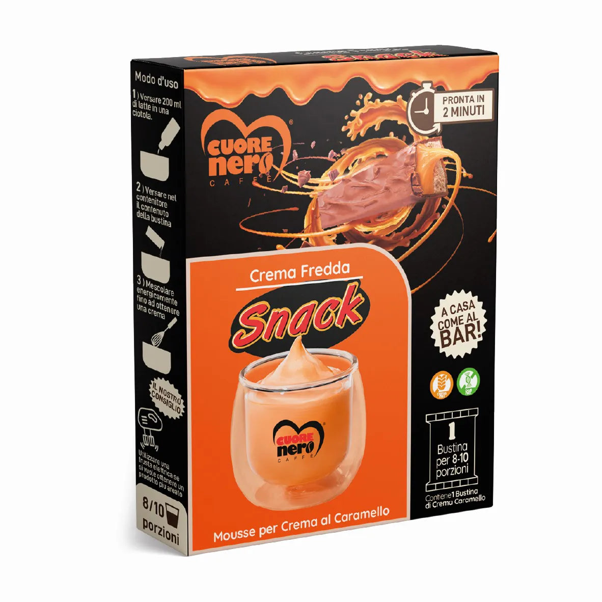 6 creme fredde + 2 in omaggio (Omaggio a scelta nostra) - PRONTA IN 2 MINUTI - Crema Caffe, Crema Bueno, Crema Fondente, Crema Mars