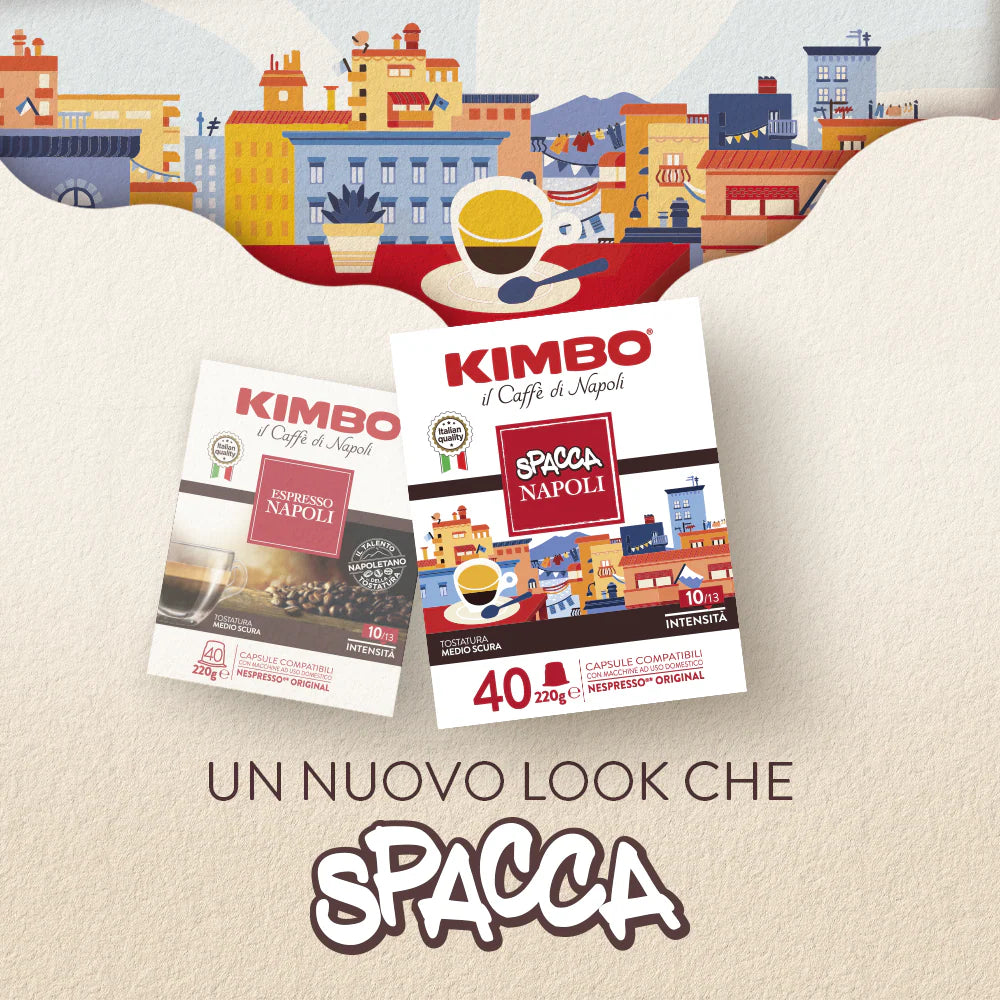 Kimbo Capsule Compatibili Nespresso® – 40 Capsule | SPACCA NAPOLI - Intensità 10\13