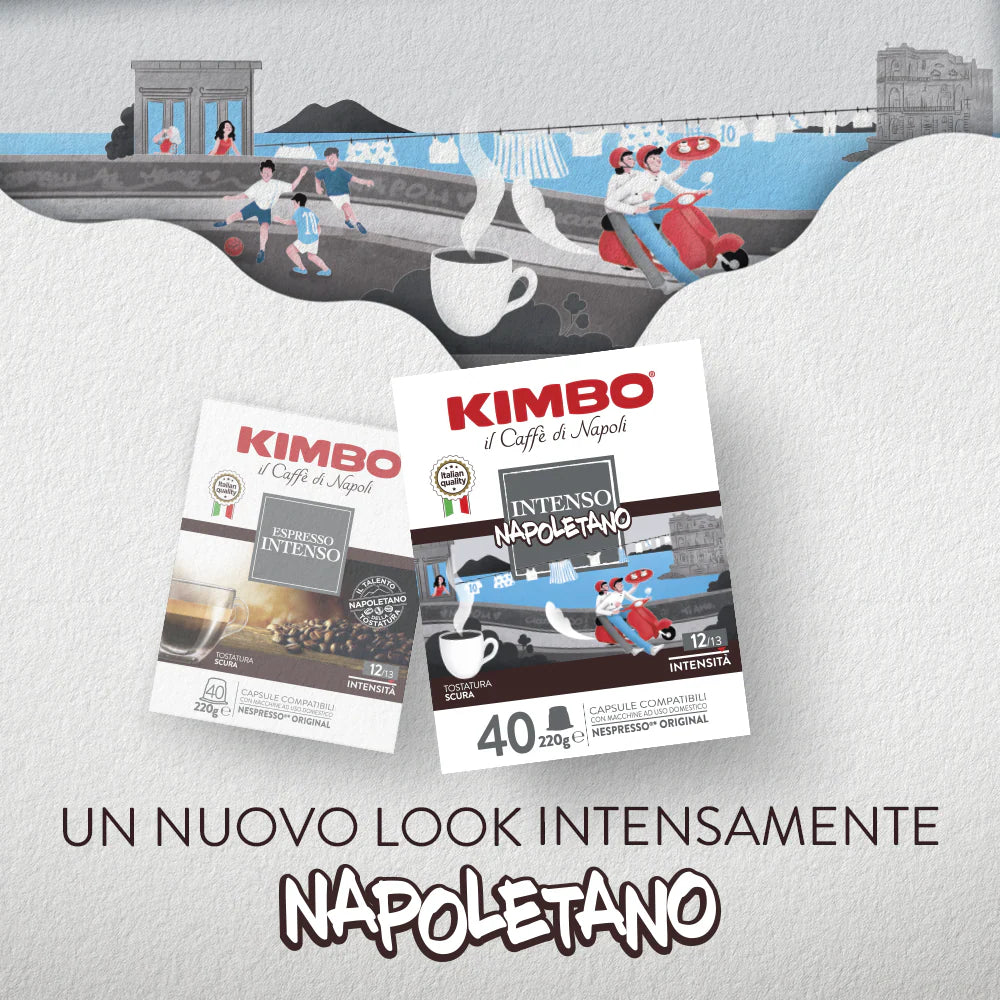 Kimbo Capsule Compatibili Nespresso® – 40 Capsule | Intenso Napoletano - Intensità 12\13