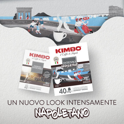 Kimbo Capsule Compatibili Nespresso® – 40 Capsule | Intenso Napoletano - Intensità 12\13