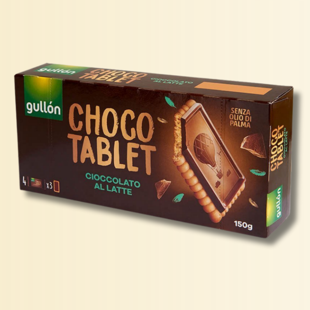 Gullón Choco Tablet 150g, Cioccolato al Latte Senza Olio di Palma, Snack Croccante e Goloso per Pausa Dolce e Merenda