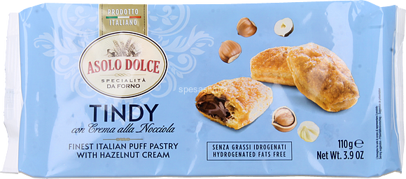 Tindy alla Crema di Nocciola – Sfoglia Artigianale Ripiena | Snack Dolce Monoporzione Made in Italy