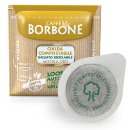 Caffè Borbone MokaCiao – 15 Cialde ORO + 15 Cialde BLU + 4 Bicchieri in Vetro – Idea Regalo di Natale Perfetta!