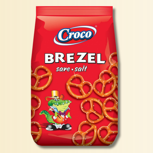 Croco Brezel Salati 80g – Snack Croccante Cotti al Forno, Pretzel Salati Perfetti per Aperitivo, Pausa Snack e Break Veloce