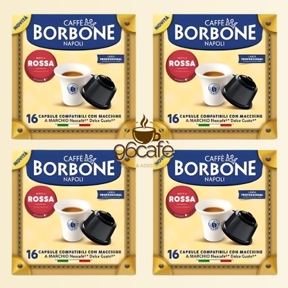 DOLCEGUSTO - Caffè Borbone - MISCELA ROSSA - Capsule Compatibili (16 • 50 • 64)