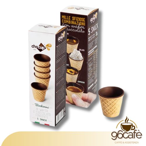 Bicchierini CHOCUP in Wafer e Cioccolato Fondente | 5 Pezzi