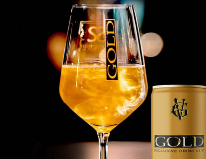 4 LATTINE - Gold Exclusive Drink 24K - Bevanda Analcolica - Energy Drink Senza Glutine da 250ml