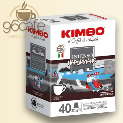 Kimbo Capsule Compatibili Nespresso® – 40 Capsule | Intenso Napoletano - Intensità 12\13