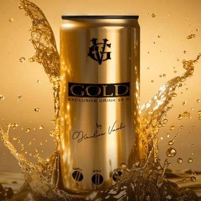 4 LATTINE - Gold Exclusive Drink 24K - Bevanda Analcolica - Energy Drink Senza Glutine da 250ml