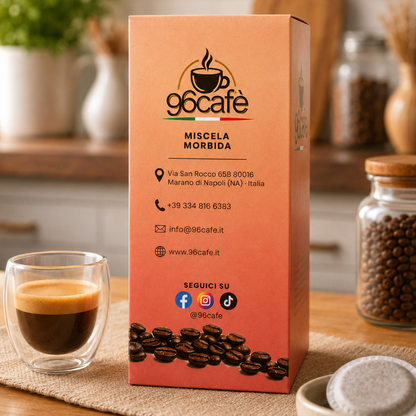 96CAFÈ - Miscela Morbida Super Cremosa - 50 Cialde ESE 44 Compostabili - 8g