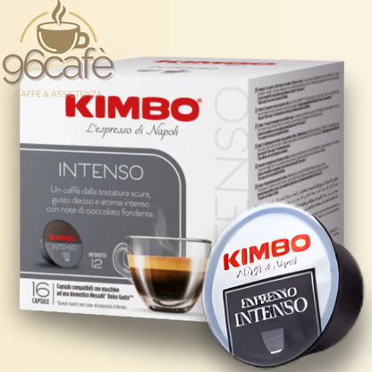 Kimbo Intenso Capsule Compatibili DOLCEGUSTO – Caffè Espresso Forte e Corposo | Confezioni da 16 o 30 Capsule