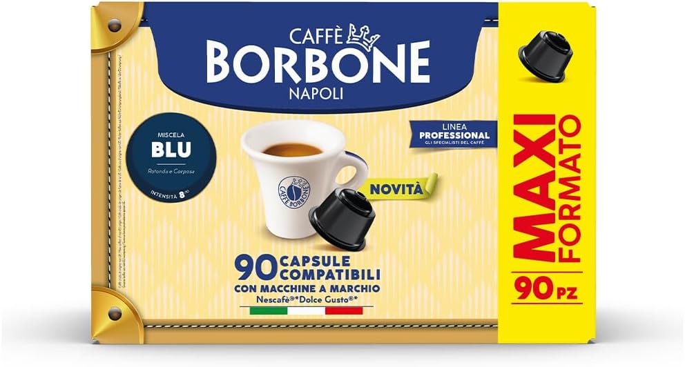 Caffè Borbone Miscela BLU – 90 Capsule Compatibili Nescafé Dolce Gusto | Maxi Formato