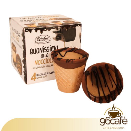 Choco Mordi - 4 Grandi Bicchieri Wafer - Cioccolato al latte