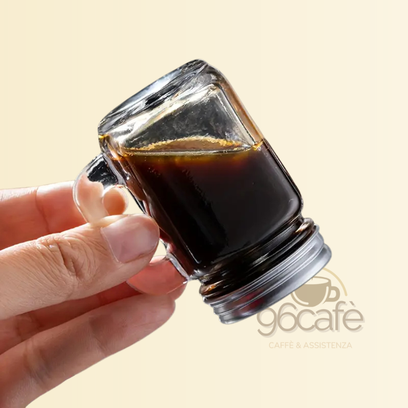 COFFEE POCKET - 2 Pezzi - Mini Barattolo in Vetro Resistente con coperchio da 35ml