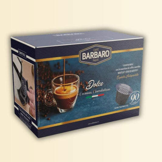 90 Capsule DOLCEGUSTO - Caffè Barbaro | Miscela BLU (9 Confezioni da 10 Capsule)