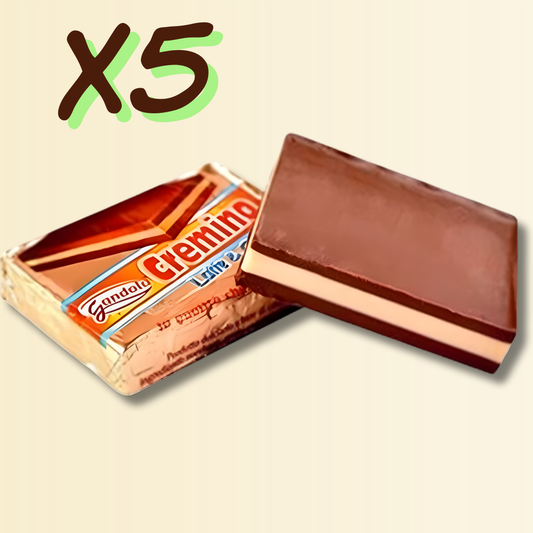 Gandola Cremino – Confezione da 5 Pezzi – Cioccolatino Cremino a Tre Strati, Cuore Morbido e Gusto Intenso, Perfetto per Pausa Dolce e Momenti di Gola