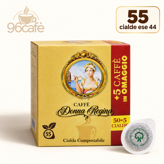 Donna Regina 50 Cialde + 5 OMAGGIO - Produzione Caffè Borbone - Miscela Forte e Cremosa