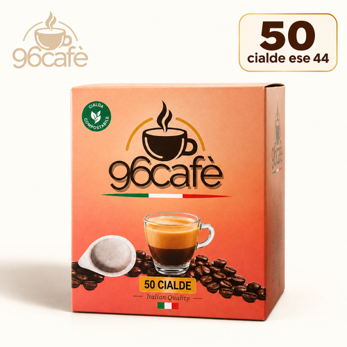 96CAFÈ - Miscela Morbida Super Cremosa - 50 Cialde ESE 44 Compostabili - 8g