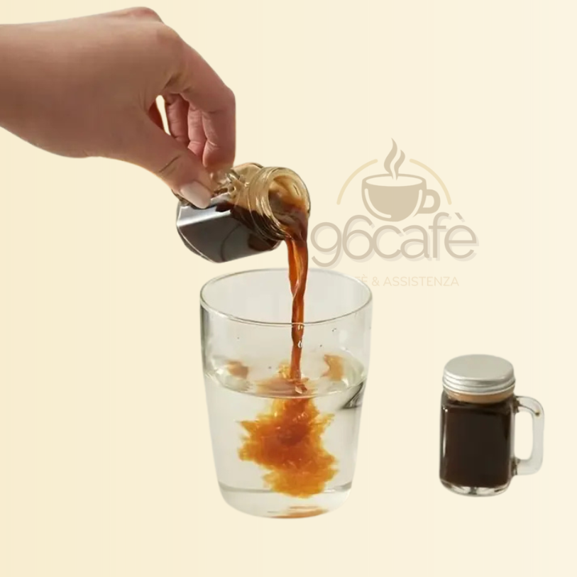 COFFEE POCKET - 2 Pezzi - Mini Barattolo in Vetro Resistente con coperchio da 35ml