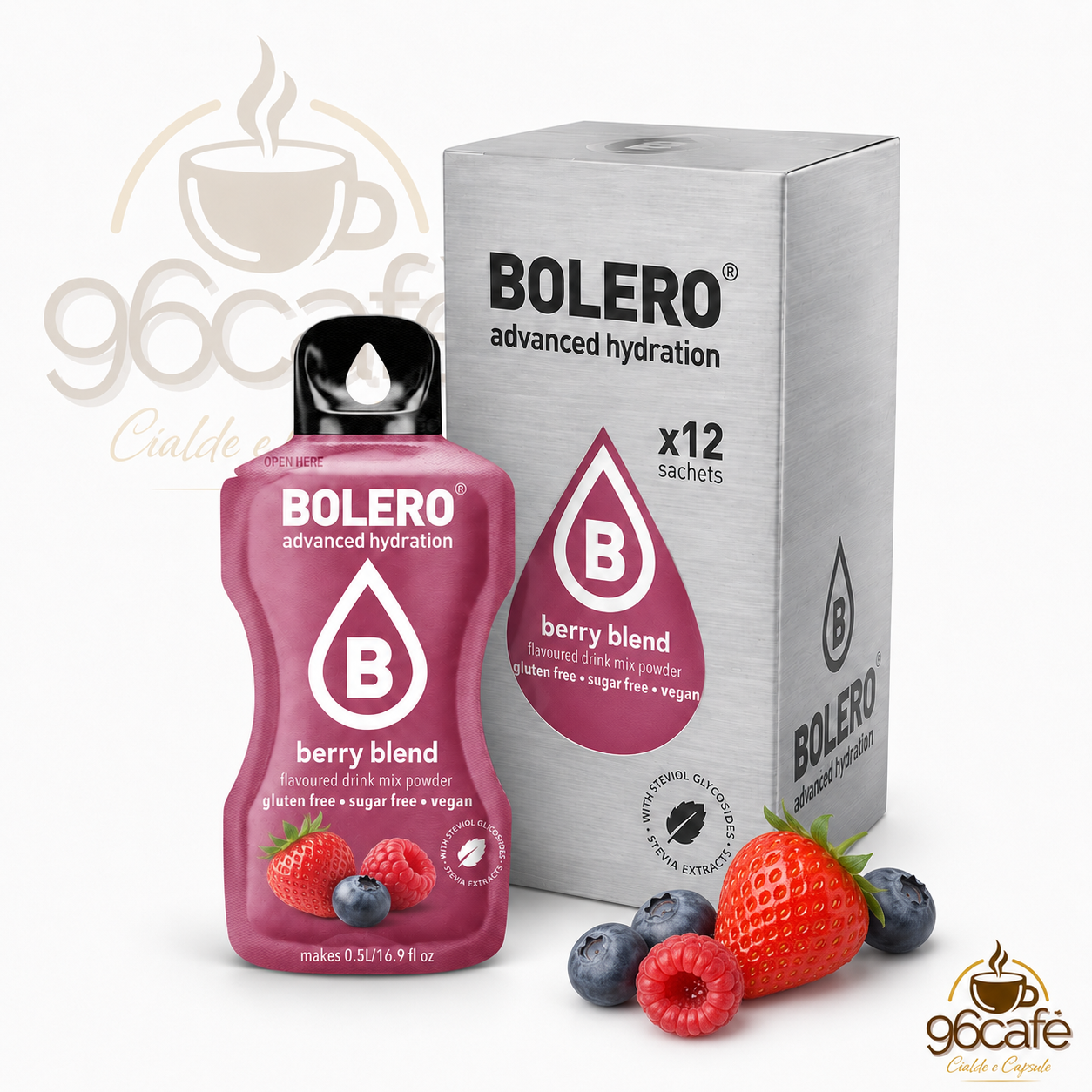 Bolero Drink 12 Bustine da 9g – Insaporitore per Acqua Senza Zucchero, Senza Glutine e Vegano| Gusti assortiti