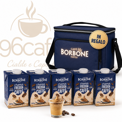 5 Creme Fredde al Caffè da 550g + Grande Borsa Frigo in REGALO - Caffè Borbone (Offerta Limitata)
