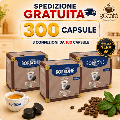 A MODO MIO - 300 Capsule | Caffè Borbone Don Carlo - MAXI SCORTA | Rossa, Nera, Blu, Oro e Decaffeinata
