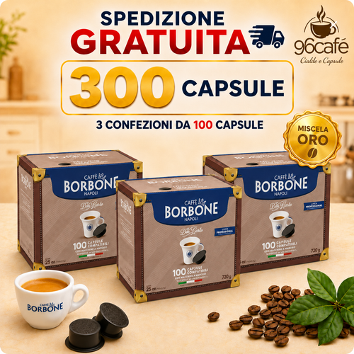 A MODO MIO - 300 Capsule | Caffè Borbone Don Carlo - MAXI SCORTA | Rossa, Nera, Blu, Oro e Decaffeinata