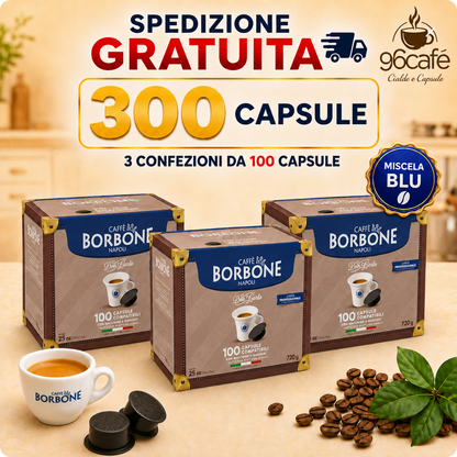 A MODO MIO - 300 Capsule | Caffè Borbone Don Carlo - MAXI SCORTA | Rossa, Nera, Blu, Oro e Decaffeinata