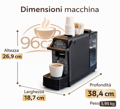 Novità Didiesse Dark Side – Macchina da Caffè a Cialde ESE 44 mm | Espresso Crema Bar con Porta Accessori Integrato
