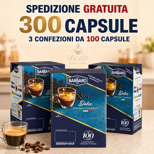 300 CAPSULE DOLCEGUSTO - Caffè Barbaro Miscela BLU - MAXI SCORTA