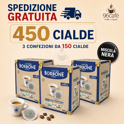 450 Cialde - Caffè Borbone TUTTE LE MISCELE - Rossa, Nera, Blu, Oro e Decaffeinata | MAXI SCORTA