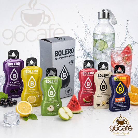 Bolero Drink 12 Bustine da 9g – Insaporitore per Acqua Senza Zucchero, Senza Glutine e Vegano| Gusti assortiti