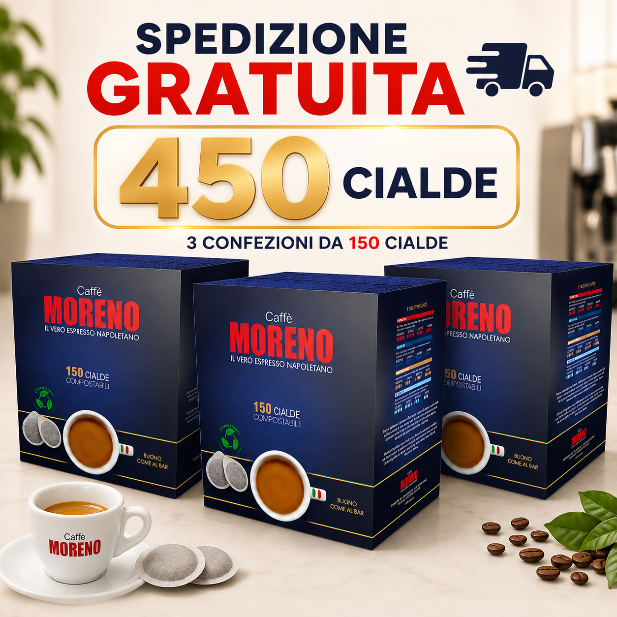 450 CIALDE - Caffè Moreno - Miscela Cremosa come al Bar - OFFERTA LIMITATA