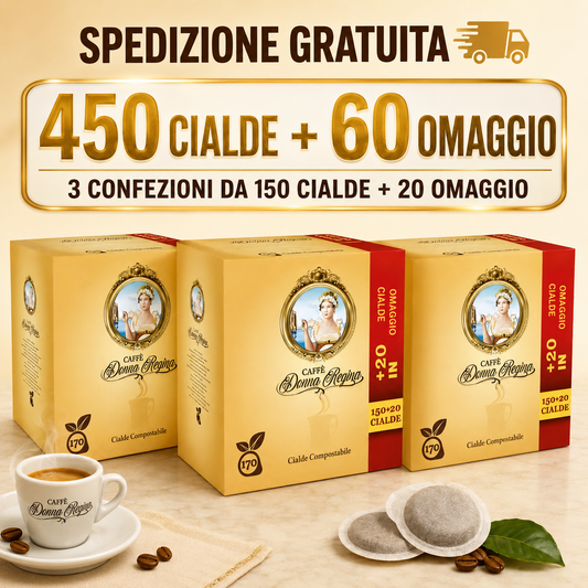 450 + 60 Omaggio CIALDE OMAGGIO - Donna Regina (Caffè Borbone) - Espresso Napoletano Forte e Cremoso