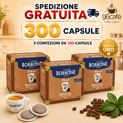 NESPRESSO 300 CAPSULE - Miscela Oro - Caffe Borbone - MAXI SCORTA