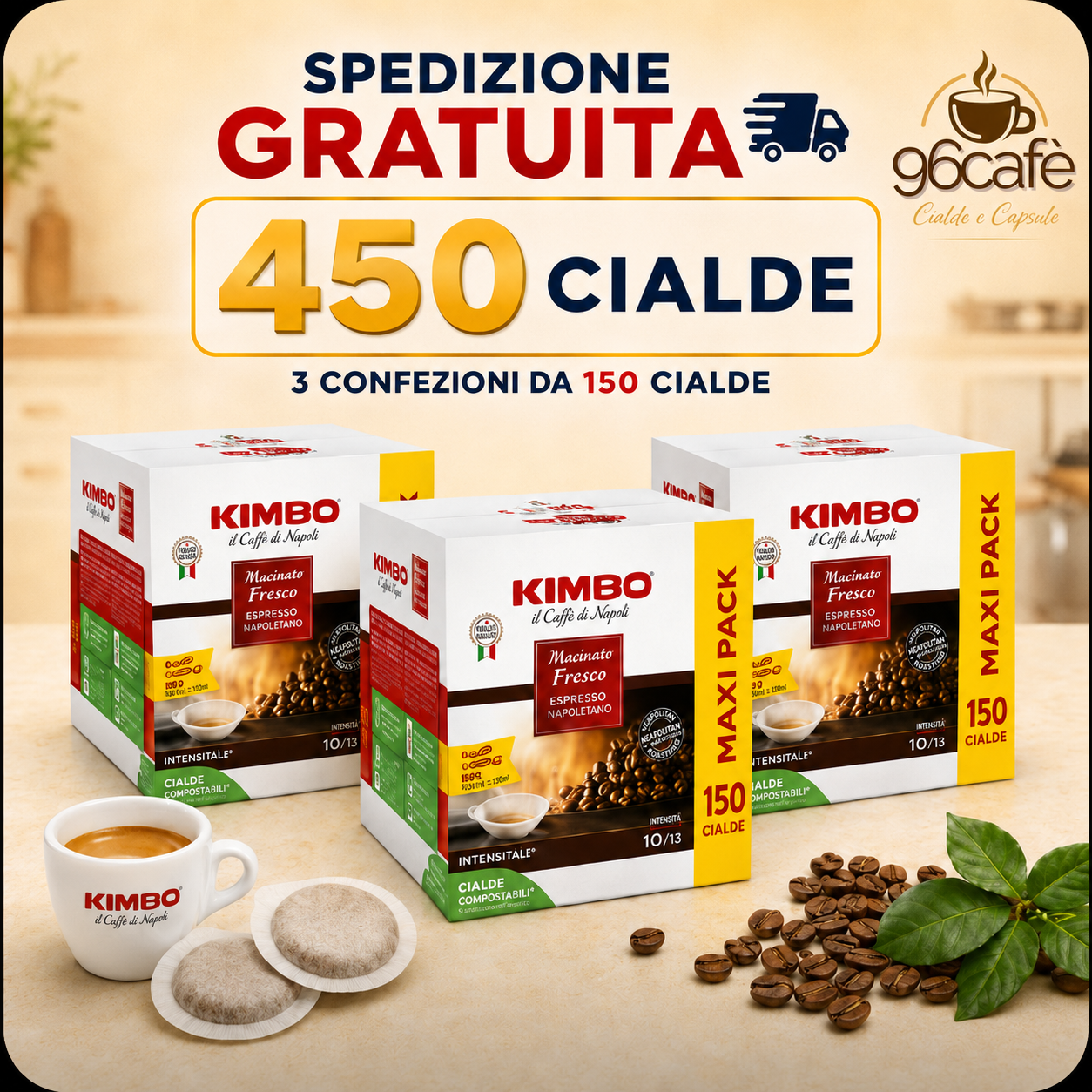 450 CIALDE KIMBO - Macinato Fresco - Forte, Intenso e Deciso - MAXI SCORTA