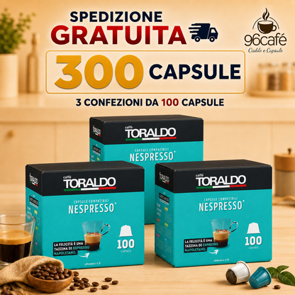 300 CAPSULE NESPRESSO - Caffè Toraldo - Miscela CLASSICA - Maxi Scorta