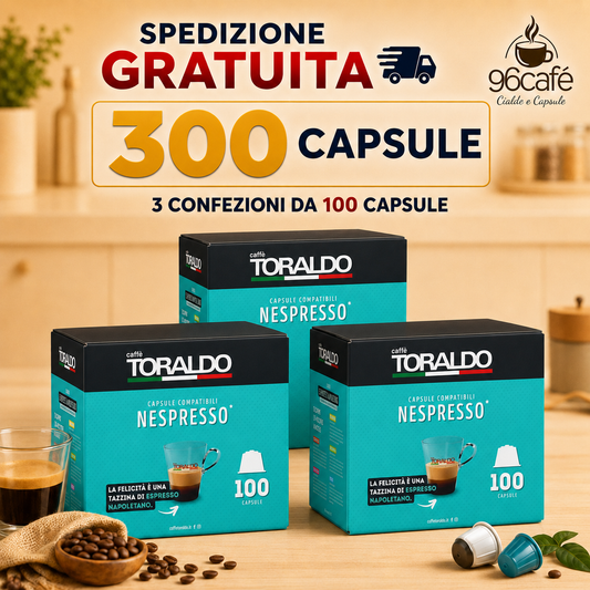 300 CAPSULE NESPRESSO - Caffè Toraldo - Miscela CLASSICA - Maxi Scorta