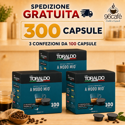 300 CAPSULE A MODO MIO - Caffè Toraldo - Miscela CLASSICA - Maxi Scorta