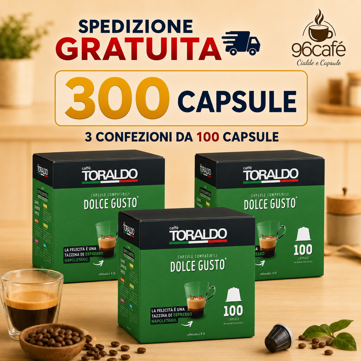 300 CAPSULE DOLCEGUSTO - Caffè Toraldo - Miscela CLASSICA - Maxi Scorta