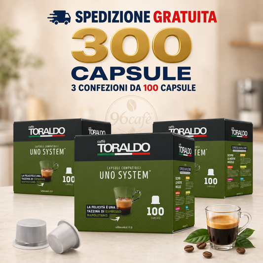 300 CAPSULE UNOSYSTEM - Caffè Toraldo - Miscela CLASSICA - Maxi Scorta