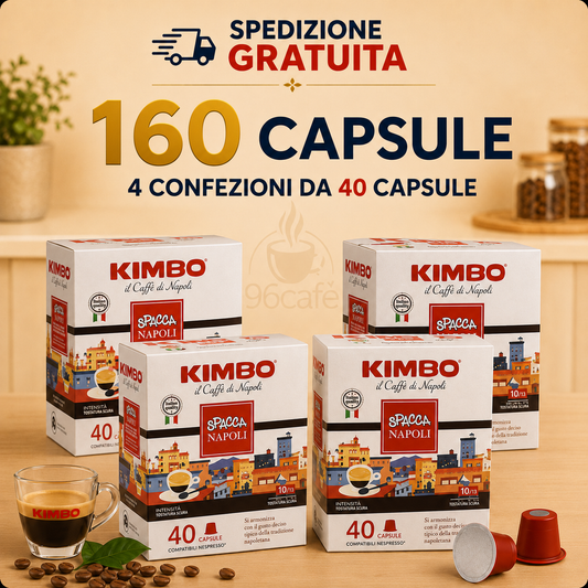 160 Capsule Kimbo per NESPRESSO® – MAXI SCORTA | Intensità 10/13, Tostatura Scura (Copia)