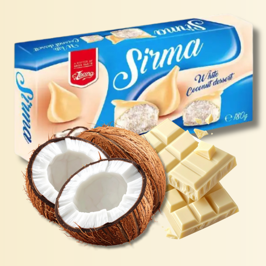Dolce Morbido al Cocco con Copertura al Cioccolato Bianco - Sirma Leona 1998 - Confezione da 145g