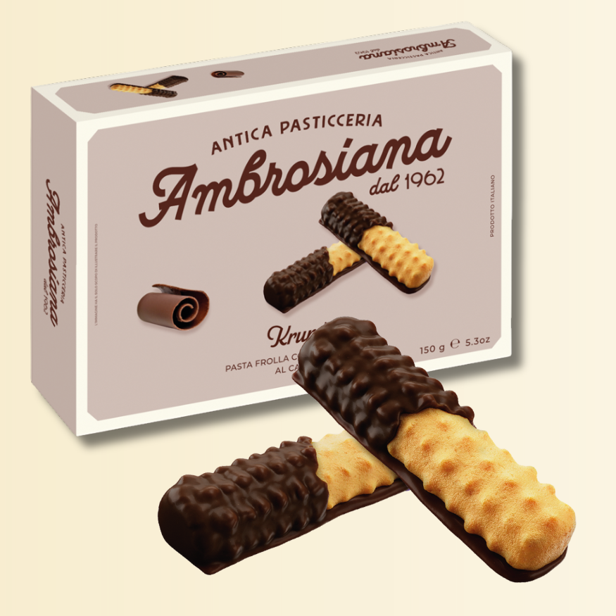 Biscotti KRUMI' al Cacao, Ricetta Tradizionale - Ambrosiana confezione da 150g