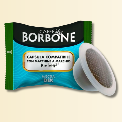 BIALETTI 100 Capsule DECAFFEINATO - Caffè Borbone | Aromatico e Cremoso
