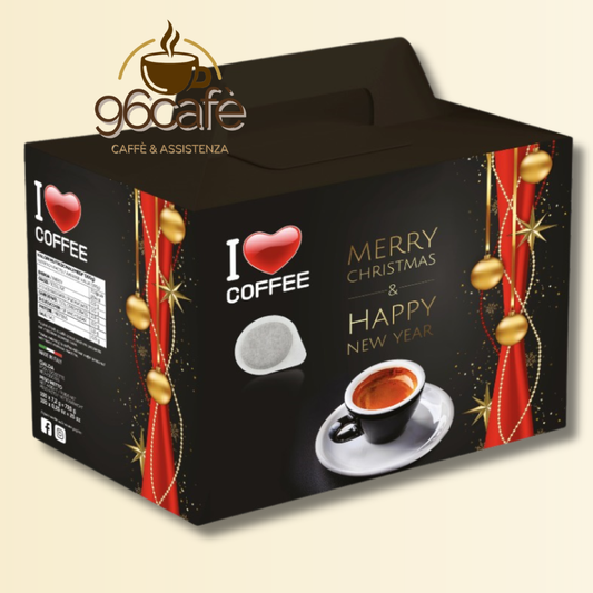 Box Natalizia 100 Cialde ESE | I Love Coffee | Edizione Speciale Merry Christmas