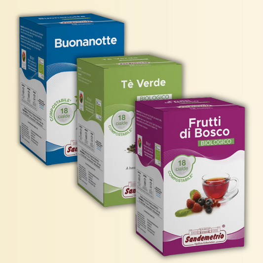 Tisane e Infusi San Demetrio – Cialde Filtro Carta - da 18 Cialde - VARI GUSTI